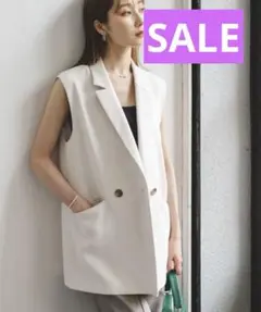 ⭐︎未使用新品⭐︎Nobleロングベントジレ/ノースリーブ ベスト ダブルボタン 2025年最新】Noble ベスト・ジレの人気アイテム - メルカリ