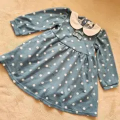 ♥️週末価格【90cm】any FAM オンワード樫山 水玉模様 長袖 ワンピ
