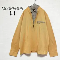 McGREGOR マックレガー ハーフジップ ポロ 重ね着風 マスタード Lのサムネイル