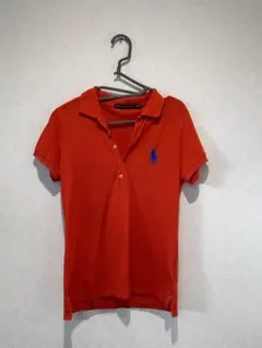 Ralph Laurenオレンジ 半袖 ポロシャツ y2k ビッグポニー