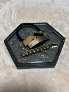レジン 六角形小物置き トレイ ※アクセサリーは付属しておりません