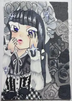 手描きイラスト 原画 女の子 オリジナル