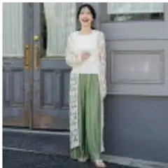 COCA ホワイト レースカーディガン クロシェ 鍵編みレース