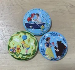 Disney charactersディズニー刺繍缶バッジ 3点セット