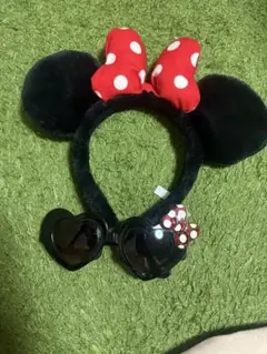 ミニーマウス耳カチューシャ ハート型サングラス付き