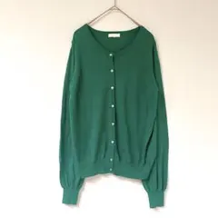アースミュージックアンドエコロジー　カーディガン　M グリーン レーヨン　羽織り