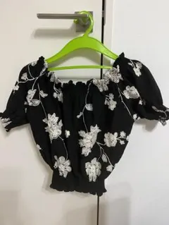 オフショルダー 花柄 トップス カットソー 2点セット