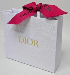 DIOR ショッピングバッグ ホワイト 赤リボン付き Mサイズ