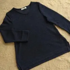 SHOO-LA-RUE ネイビー Vネックニット ラメ入り Mサイズ