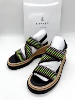 新品 ランバン ストラップ サンダル マルチカラー Sサイズ 22.0~22.5