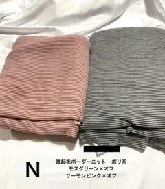 N　微起毛ボーダーニット　ポリ系　2色セット