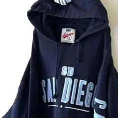 MVスポーツ カリフォルニア 刺繍 パーカー XL ネイビー 古着