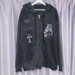 GALFY ガルフィー 染め染めデスメタルにゃんにゃんパーカー