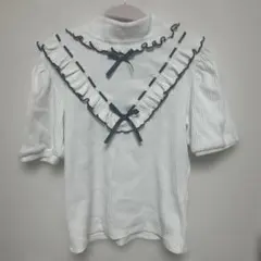 フリル付き襟 ホワイト 半袖トップス 量産型 地雷 MARS