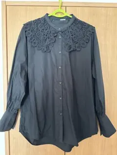 ローリーズファーム☆レースアタッチドカラーシャツ☆サイズFree