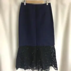 LE CIEL BLUE ルシェルブルー タイトスカート ブルー 36 チェックのサムネイル