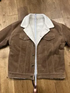 ブラウン コーデュロイ ボア襟ジャケット