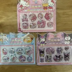 新品3枚セット ウォーターシール シナモロール、ハローキティ、クロミ