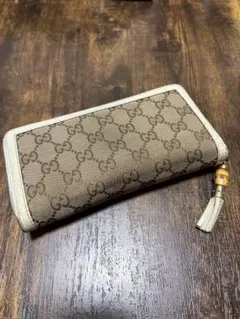 グッチ　長財布　GGキャンバス ラウンドファスナー