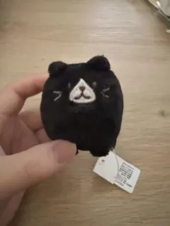 黒猫 ぬいぐるみ　ふくふくにゃんこのマスコット（クロ助）
