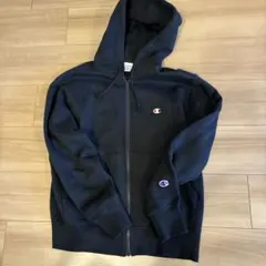 Champion ネイビー ジップアップパーカレディースM