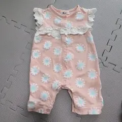 bebe べべ　花柄ロンパース 80 フリル袖　女の子のサムネイル