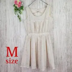【ワンピース】ミニ ノースリーブ フェミニン リボン カジュアル 女子会 デート