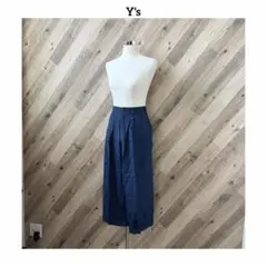 美品【Y's】ワイズ リネン100 リラックスパンツ ワイド ヨウジヤマモト