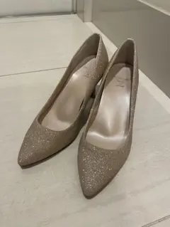 ゴールド グリッター ポインテッドトゥ ハイヒール　23.5