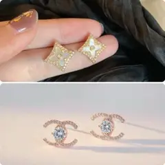 在庫処分　人気ピアスセット　Ccピアス　モノグラム