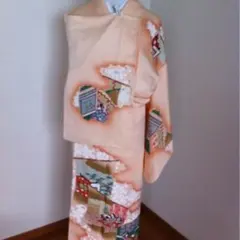 お値下げ　(98)新品 手描きの正絹袷１つ紋訪問着