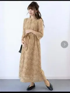 SWEET MOMMY 総レース 前開き ワンピース マタニティ 授乳服 L