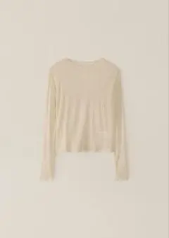 OHOTORO lily sheer T-shirt beige