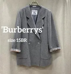 i2＊ バーバリー プローサム レディース ウールコート サイズ15BR グレー