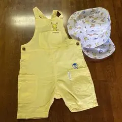 モンポケ　サロペット　帽子セットのサムネイル