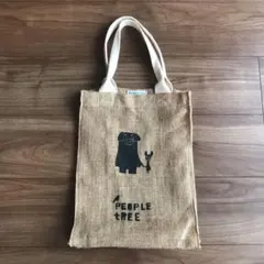 People Tree（ピープルツリー）　ジュートバッグ （プリント:豚）
