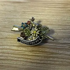 ドイツ 鹿 エーデルワイス ブローチ アルプス ヴィンテージ風 バッジ