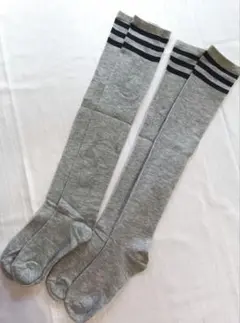 2足セット　新品　グレー　ニーハイソックス　レディース　ゴルフ　セット　靴下