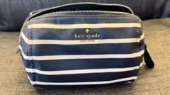ケイトスペード ストライプ プリント ミディアム コスメポーチ
