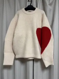 NKNIT ♡pattern KNIT ンニット ハートパターンニット 赤のサムネイル