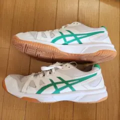 ASICS 体育館シューズ ホワイト/グリーン27.5cm