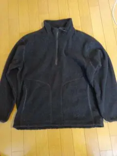 gu ジーユー　マイクロフリースハーフジッププルオーバー　 ブラック　M