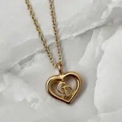 【美品】ディオール✨ネックレス 飾り CDロゴ ハートモチーフ ゴールド 321