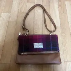 Harris Tweed ショルダーバッグ ブラウン チェック