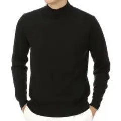 【美品】ハイネック ニット セーター M 白 オフホワイト メンズ 秋冬