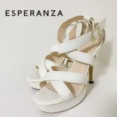 【ESPERANZA】レースアップサンダルWhite/S■送料無料
