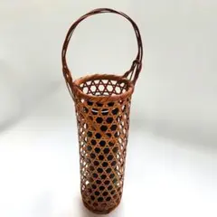 竹編み 花籠 手付 花入れ 竹細工 落とし付き 茶道具 華道具 和インテリア