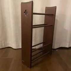 カリモク家具 Karimoku 木製ダークブラウン小物ラック？スリッパラック？のサムネイル
