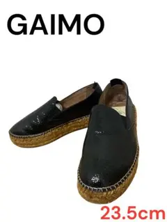 GAIMO エスパドリーユ スリッポン ブラック 23.5cm 厚底ソール編みのサムネイル