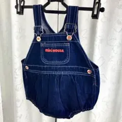 ミキハウス　ダルマオール　ロンパース　85 80 デニム　レトロ　ベビー　キッズ